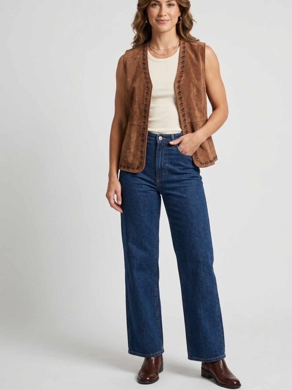 Outbrook Sz M/L Leather Western Chic Boho Coastal Cowgirl Rugged Americana